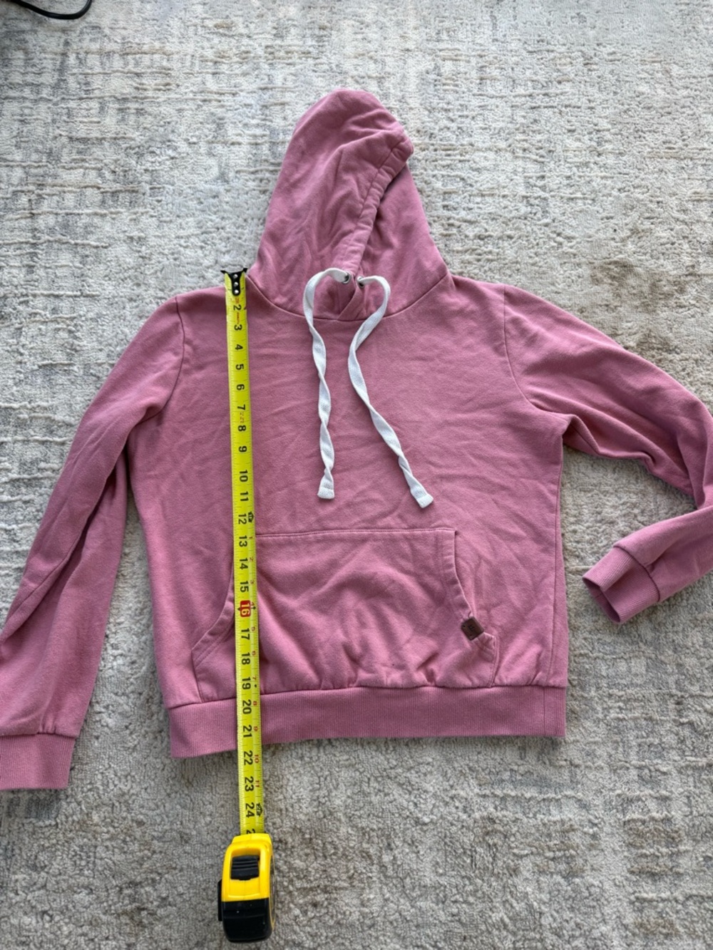 Doubling Women's Pink Hooded Pullover Sweatshirt with Kangaroo Pocket